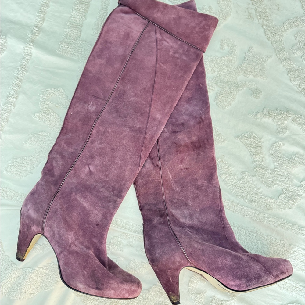 Purple Suede Diesel Women's High Boots
